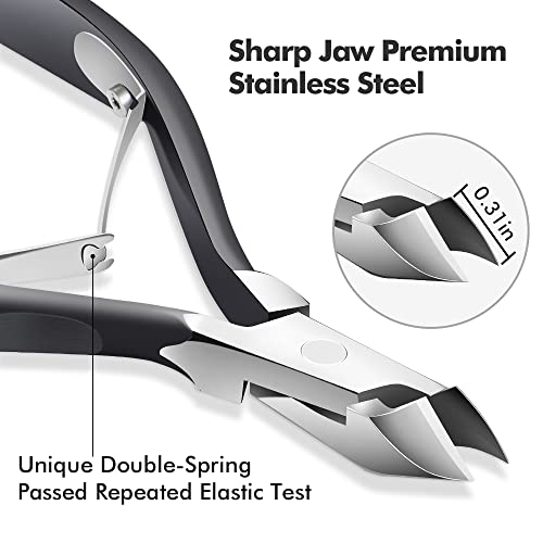 Cuticle Trimmer Cuticle Cutter Clippers - Ejiubas Cuticle Remover Tool Professional Stainless Steel Cuticle Scissors Manicure Pedicure Tool For Fingernails Not Include Cuticle Pusher Black Christmas #TOP1