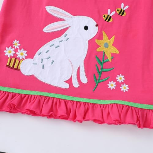 Image of HILEELANG Toddler Girl Summer Short Outfit Sets Cotton Short Sleeve Tops Tees Shorts Clothing Sets