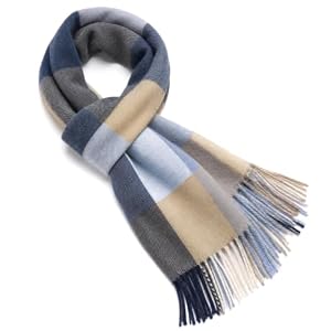 Chalier Fashion Winter Karierter Schal Damen Fransen, Geschenke für Frauen