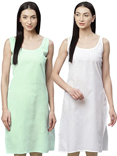 Image of Ada Womens Terivoile Cotton Suit Full Slip /Camisole (Pack of 2) A301831