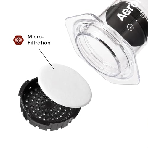 AeroPress Clear Coffee Press - All-in-One French Press, Pour-Over & Espresso Style Manual Brewer, 2 Min Brew for Less Bitterness, More Flavor, Small Portable Coffee Maker, Travel & Camping
