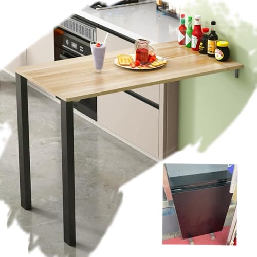 ZIUSFAC Escritorio De Ordenador Plegable Mesa De Pared Plegable Mesa De Comedor Montaje En Pared Escritorio Plegable En L Banco De Trabajo Abatible(Walnut 1,80x45cm/31.5x17.7in)