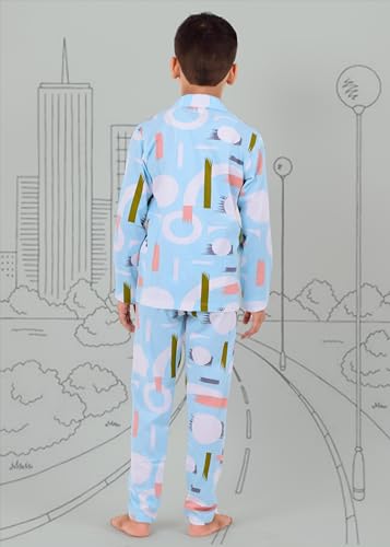 Image of 3BROS Kid's Pure Cotton Full Sleeves Night Suit /Dress for Boys /Girls Full Pajama & Top Sleep Suit Combo Set