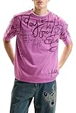 Desigual Homme T-Shirt à Manches Courtes avec Lettrage.