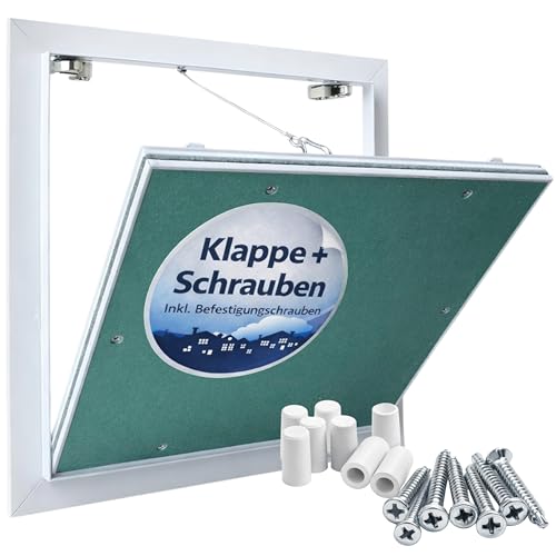 Revisionsklappe 30x30cm - flächenbündige & überstreichbare| Revisionstür mit Dichtung| 300x300mm Wartungsöffnung für Trockenbau| Push-to-Open|für 12 5mm Gipskarton| Aluminiumrahmen| für Wand & Decke.