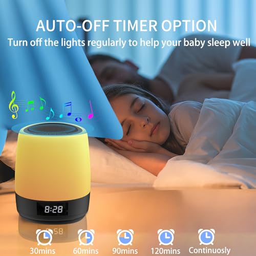 SOMEYOU White Noise Sound Machine with Alarm Clock, 33 Soothing Sounds, 8 Night Light, Sleep Timer, Precise 16 Levels of Volume, Touch&Button Control, White Noise Machine for Sleeping Baby Adult - Image 6