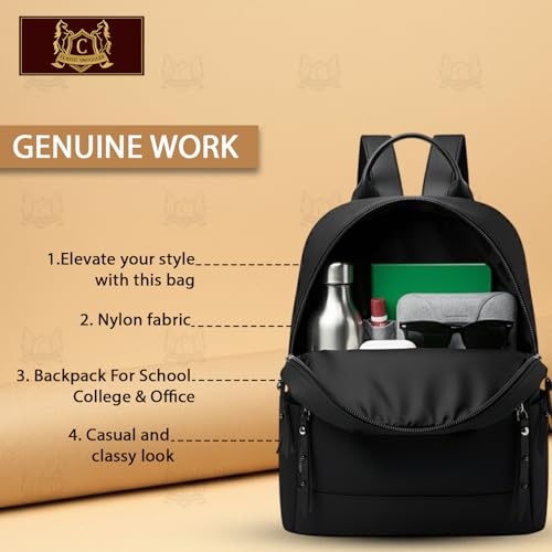Image of Ethnic Style Waterproof Oxford Backpack for Women & Girls | Fashion Travel Canvas Look Nylon Bag | Large Capacity Printed Laptop Backpack for College