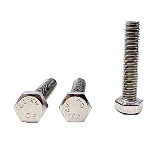 Image of M8 Hex Bolt, M8-1.25 x 40mm Hex Head Screw Bolts, 304 Stainless Steel, Fully Threaded, Plain Finish, Hex Tap Bolts 10Pcs (M8x40mm)