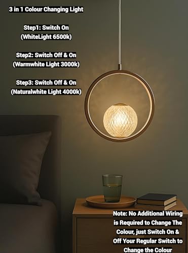 Image of FILLISKA 3 in1 Colour Changing LED Luxurious Hanging /Pendant Light (Rose Gold- MX8112)