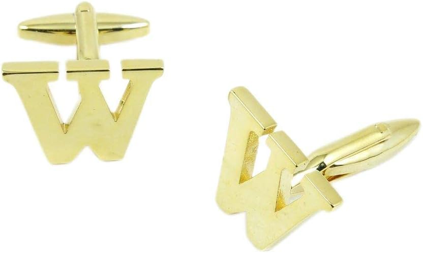 Cufflinks Cuff Links Fashion Mens Boys Jewelry Wedding Party Favors Gift 077RM0 Golden Letter W