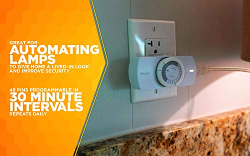 Woods 50101Wd Indoor 24-Hour Mechanical Timer; 1 Polarized Outlet; Standard Body #TOP2