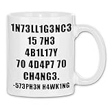 wowshirt Tasse Hawking Fähigkeitstest Ingenieur für Mathe-Lehrer Wissenschaftler IQ Genie Geek Gag, Farbe:White - White