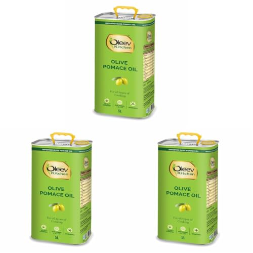 Image of Oleev Olive Pomace Oil, for Everyday Healthy Cooking, Tin, 5L (Pack of 3)