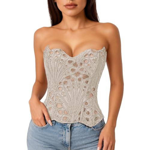 Corsé de pecho completo adelgazante con varillas y transparencias sexis