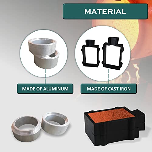 Simond Store 2 Part Cast Iron Flask Mold And 2 Piece Aluminum Ring Making Mold For Sand Casting, Jewelry Making Casting Tool For Delft Sand Clay Petrobond Casting #TOP2