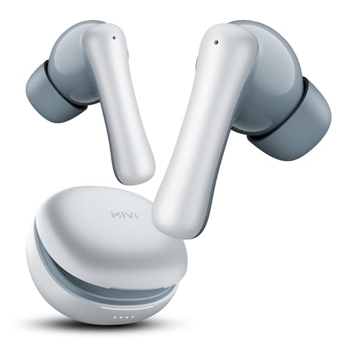 Mivi DuoPods Marathon Earbuds [New Launch], 70 Hours Playtime, AI-ENC for HD Calls, 13mm Drivers, IPX 4.0, BT v5.3, Made in India True Wireless Bluetooth Ear Buds