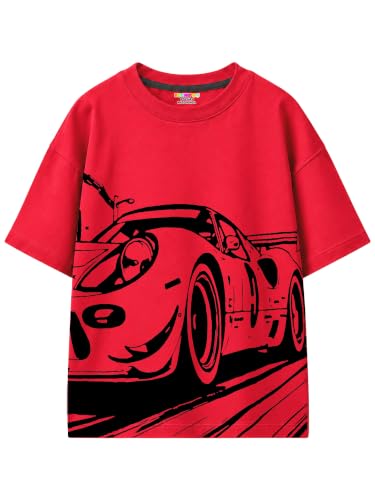 Image of Kuchipoo Boys Cotton Printed T-Shirts | Half Sleeve Round Neck | Soft & Comfortable Casual Wear for Kids | Pack of 5