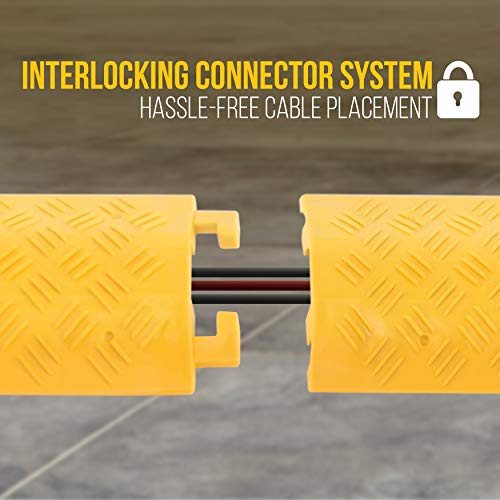 Durable Cable Ramp Protective Cover - 2,000 Lbs Max Heavy Duty Drop Over Hose & Cable Track Protector, Safe In High Walking Traffic Areas - Cable Concealer For Outdoor & Indoor Use - Pyle Pcblco19 #TOP2