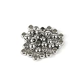 Loprome 60 Pcs 304 Stainless Steel Smooth Round Spacer Beads 3.5mm Hole,Seamless Loose Beads for DIY Bracelet Jewelry Making Findings 6mm