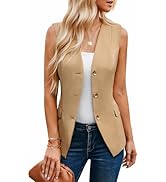 GARCE KARIN Womens Casual Button Down Sleeveless Vest Blazers Lined V Neck Business Jacket Waistc...