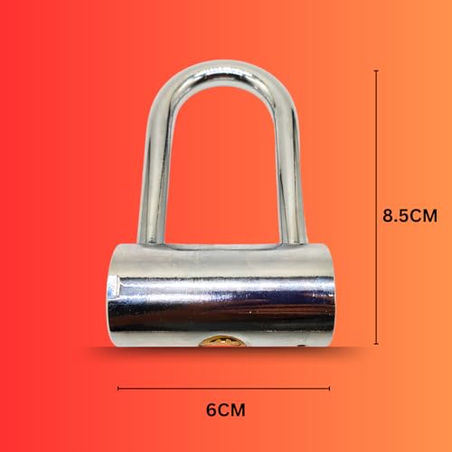 Image of Heavy Duty Keyed Lock | Hardened Steel Shackle Lock | Anti-Rust Security for Gate, Warehouse & Outdoor Use (ALT 41 Silver (60MM))