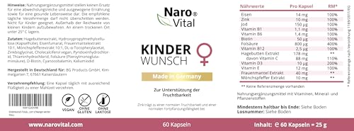 Kinderwunsch Kapseln mit Folsäure (800 µg Folat hochdosiert), Mönchspfeffer, Frauenmantel, Hagebutte & Zink I 60 vegane Folsäure Tabletten zur Unterstützung bei Kinderwunsch & Schwangerschaft
