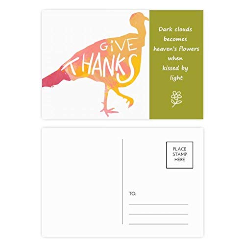 Carte postale Turquie Thanksgiving Day aquarelle DIYthinker lot de 20 cartes de remerciement 14x9cm