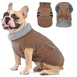Hjumarayan French Bulldog Coat - Quilted Dog Winter Coats Water-resistant, Harness Hole, Reflective, Warm Jacket Fleece Lined for Schnauzer, Pug, Westie, Larger Mini Poodle (Brown M)