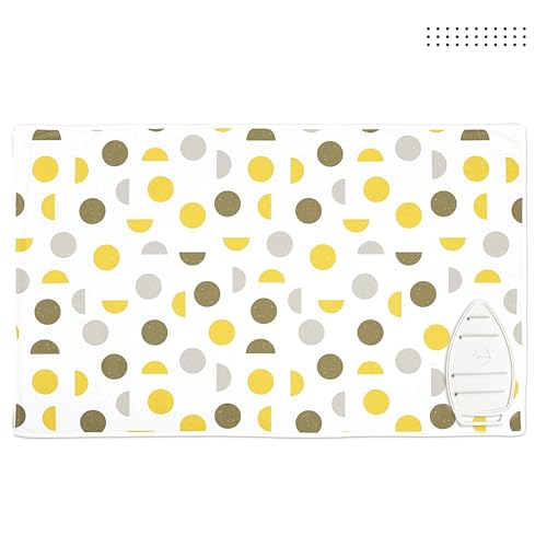 Image of Encasa XO Ironing Mat, 3mm Felt Padding, Silicone Iron Rest Yellow