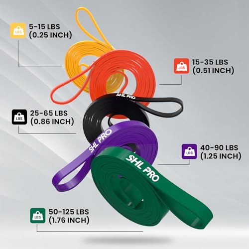 Resistance Bands for Working Out, Durable Exercise Bands Resistance, Thick Stretch Bands for Fitness Exercise, Yoga, Strength Training, Physical Therapy (5 Pcs Set)