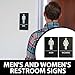 USA Made - Men's and Women's Restroom Signs ADA-Compliant Bathroom Door Signs for Offices, Businesses, and Restaurants, Black