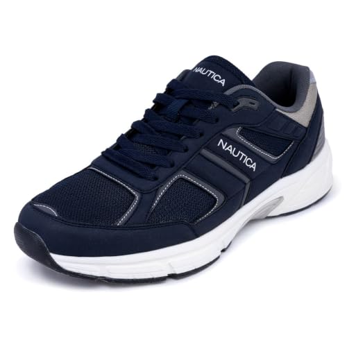 Image of Nautica Mens Running Sneakers Sport Fashion Lace-Up Athletic Soft Shoes for Gym Tennis Men - Cushioned, Breathable, Lightweight & Comfortable