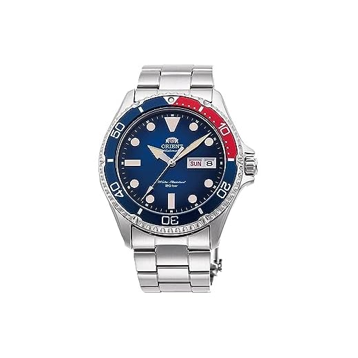 Orient Relógio masculino japonês automático/corda manual estilo mergulhador 200 M RA-AA08, Azul, Relógio de mergulho