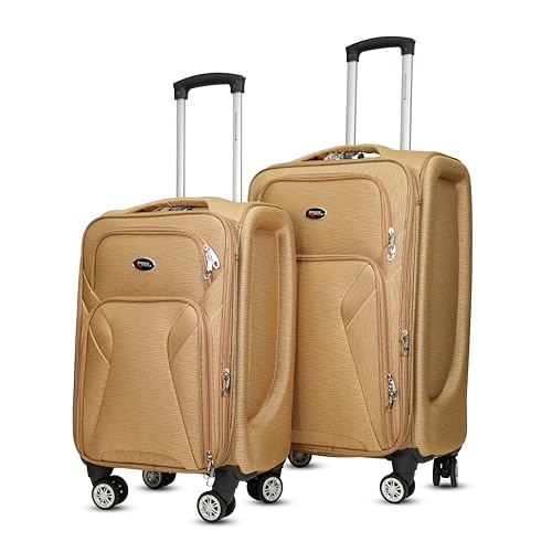 Image of Bite 2-Piece Softside Trolley Luggage Set | Telescopic Handle | 360 Spinner Wheels, Telescopic Handle, Front Pockets, Twill Fabric, Travel Bag, 5 Years Warranty