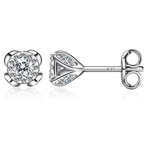 WISHMISS Cross Necklaces for Women Sterling Silver Necklace for Women Gifts (white) Cover
