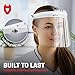NoCry Protective Face Shield Mask with Adjustable Headband and 2 Reusable Plastic Visors — Flip-Up Design with Durable Metal Hinges — Anti-Slip Forehead Padding — Fits Over Glasses