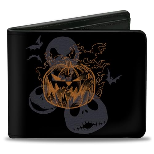 Buckle-Down Men's Disney Wallet, Bifold, A Nightmare Before Christmas Jack The Pumpkin King, Vegan Leather, 4.0