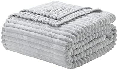 Nestl Soft King Size Blanket – Cozy Bed Blankets King Size, King Blanket, Lightweight King Size Blankets for Bed, Cut Plush Fleece Blanket King Size, Light Grey King Size Fuzzy Blanket 108 x 90 Inches