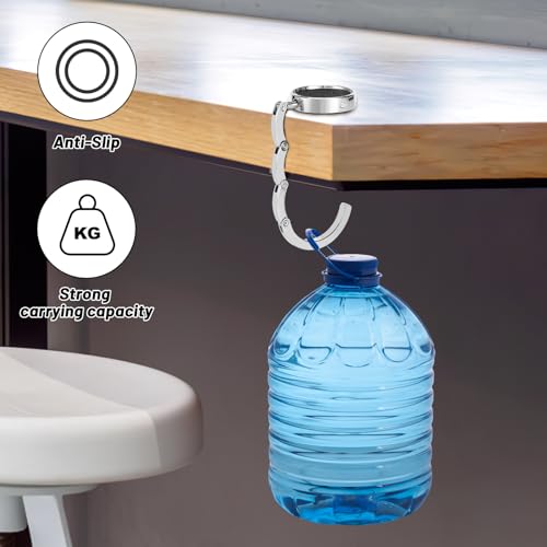 Auauraintt 2X Tisch Handtaschenhalter Haken, Faltbare Antirutsch Taschenhaken Halterung,bis 5 Kg, für Handtaschen In Der Schreibtisch, Restaurant,Aufhänger (schwarzer Blitz)