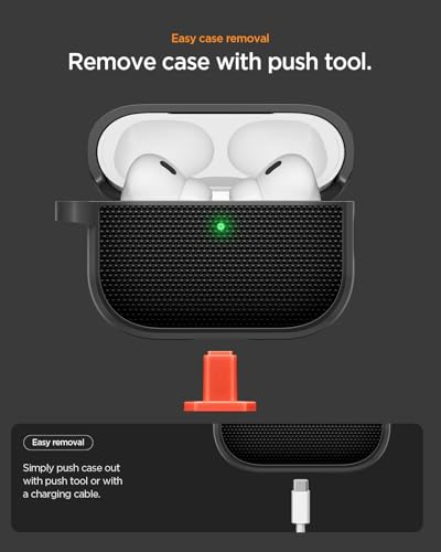 Image of Spigen for AirPods Pro 3 Case, Classic Fit Compatible with AirPods Pro 3rd Generation Case (2025), Premium Fabric Cover with Carabiner - Black