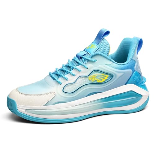 Image of Unisex Low Top Basketball Shoes Non Slip Cushioning Sneakers Blue