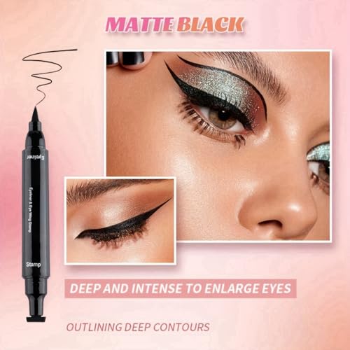 2 in 1 Winged Eyeliner Stamp,Beauty Cat Eye Stamp,Liquid Wing Cat Eye Stamp,Waterproof Liquid Eyeliner Pencil,Long Lasting Wing Liquid Eye Liner Pen,Smudgeproof Winged Eyeliner Pencil Easy to Use - Image 7