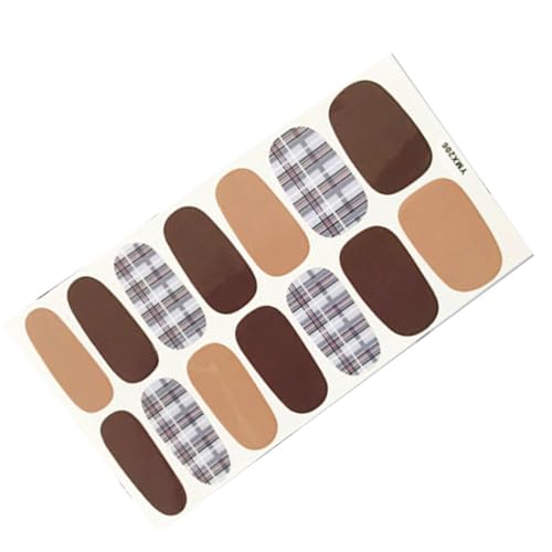 Zambuph Pegatinas para decoración de uñas, envolturas para uñas con correa, pegamento, puntas de tira esmalte, decoración artística DIY, cubierta completa, manicura, YMX206