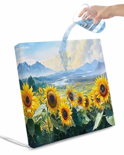 Hokiten Summer Sunflower Outdoor Cushion Chair Cover Set of 2 - Waterproof Couch Seat Covers, Watercolor Pastoral Mountain Flowers Patio Furniture Protector Cushions Slipcovers for Sofa/RV, 22