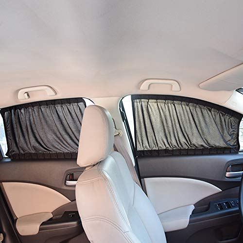 Fochutech Car Window Curtain, Car Interior Sun Shade Window Curtain, Adjustable Auto Sunshade Drape Visor Valance Curtain, Universal Car Curtains (Black, 50L) #TOP1