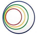 Unbekannt Flachreifen 4er Set / 4X Nylonreifen mit Flachprofil in 4 Größen: 40, 50, 60 und 70 cm Durchmesser/Farben: rot, gelb, grün, blau