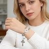 Hujnagh 4 Sets Saint Michael Medals & Pardon Crucifix for DIY Rosary Making,Silver Religious Centerpiece Charms for Bracelets/Keychains & Catholic Craft Supplies,St Michael Rosary Making Kit #4