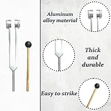 128Hz Tuning Fork for Healing, Healing Instrument, Aluminum Alloy Tuning Fork with Silicone Hammer and Bag, Sound Healing Therapy Tool Set, for Meditation and Therapy (Silver) ﻿ - Image 3
