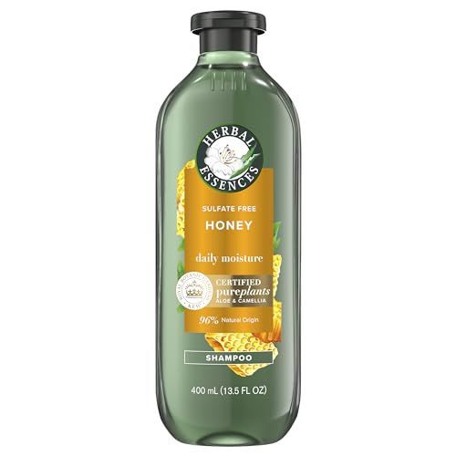 Herbal Essences Shampoo, 13.5 Fl Oz, Honey Daily Moisture, Sulfate Free, Nourishes, with Certified Camellia Oil and Aloe Vera, For All Hair Types, Especially Dry Hair