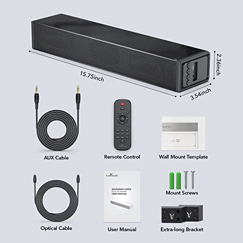 LARKSOUND Small Sound Bar for TV, PC, Gaming, Surround Sound System, Mini TV Speaker Soundbar with Bluetooth/HDMI ARC/Optical/AUX/USB Connections by LARKSOUND - Image 7